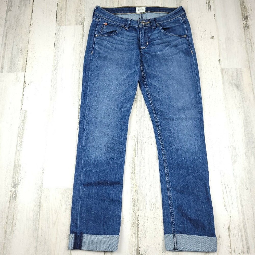 Hudson Jeans Women's Bacara Straight Flood Cuff Cropped Blue Size 25 (27X26)EUC